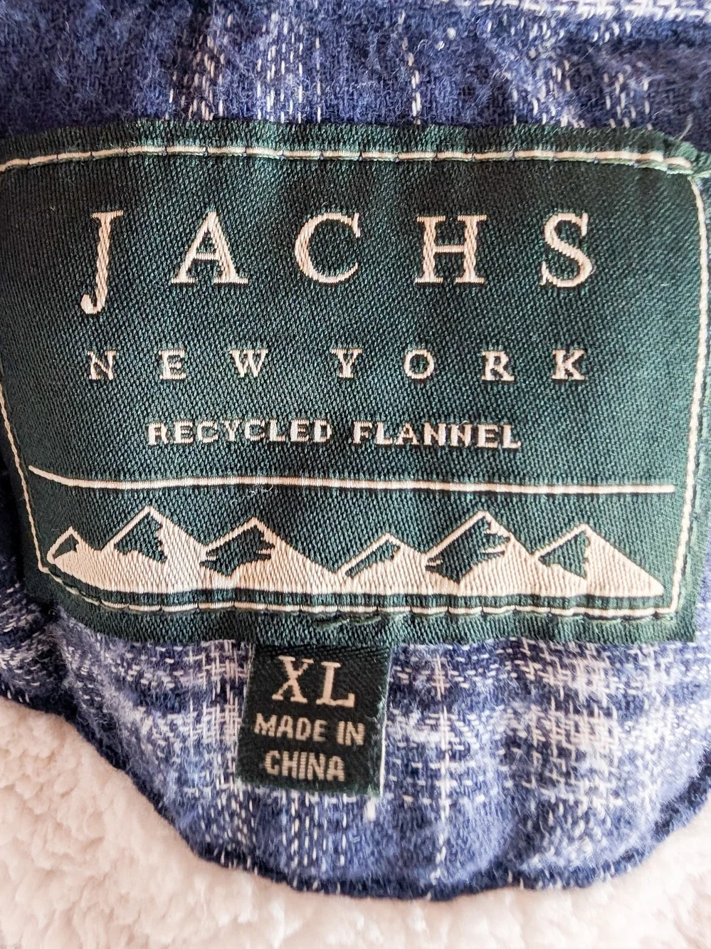 Jachs Jacket Mens XL Blue And Wh Plaid Sherpa Lined Wool Blend Flannel  Shacket